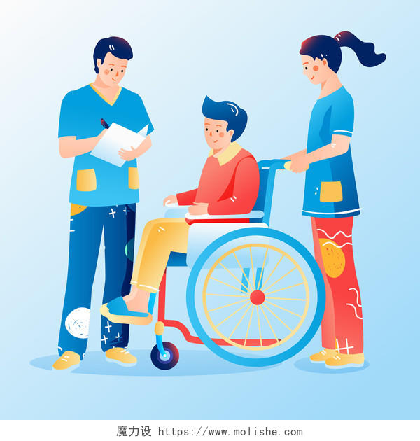 残疾人助残日医疗健康生活元素原创插画海报